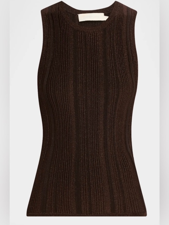 Zimmermann Tops - Zimmermann chocolate brown shimmer ‘lucky racer’ tank